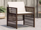 Garden Chairs with Cushions 4 pcs Brown Poly Rattan 364969