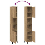 Bathroom Cabinet Artisan Oak 30x30x190 cm Engineered Wood 857106