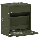 Chicken Treadle Feeder Olive Green 33 x 42 x 40 cm 10 kg 874691