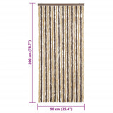 Fly Curtain Dark Brown and Beige 90x200 cm Chenille 377355