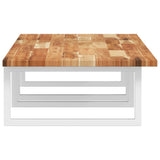 Basin Shelf Wall Mounted Steel and Solid Wood Acacia 3302836