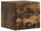Wall-Mounted Bedside Cabinet Smoked Oak 34.5 x 33 x 40 cm 899155