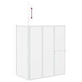 Bath Screen Folding Frosted Aluminium 42023507