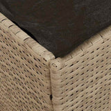 Cushion Box with Storage Beige 50 x 50 x 50 cm Poly Rattan 365412