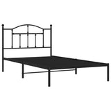 Metal Bed Frame without Mattress with Headboard Black 107x203cm 353435