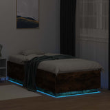 Bed Frame with LED Smoked Oak 80 x 200 cm Engineered Wood 3429567