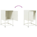 ZNTS Bedside Cabinet White 36x39x60.5 cm Steel 846456