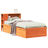 Bed Frame without Mattress Wax Brown 100x200 cm Solid Wood Pine 3323433