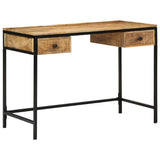 Writing Desk Brown 105 x 50 x 75 cm Solid Mango Wood and Metal 4019633