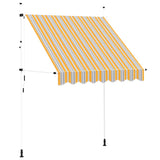 43226 Manual Retractable Awning 200 cm Yellow and Blue Stripes