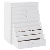 Jewellery Box 10-Layer with Watch Holders White 29x20.5x40.5 cm 4103566