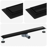 Shower Drain 2-in-1 with 360&deg Siphon Black 80 cm 42015970