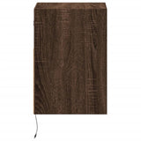 Wall-mounted Bedside Cabinets with LED Lights 2 pcs Brown Oak 3307988
