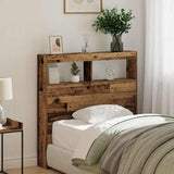 Headboard Cabinet with LED Old Wood 100x17x102 cm 863125