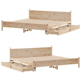 Bed Frame without Mattress 200x200 cm Solid Wood Pine 3309758