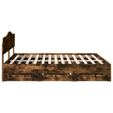 Bed Frame with Drawer Smoked Oak 180 x 200 cm Engineer Wood 3412981