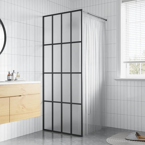 Walk-in Shower Screen Frosted Tempered Glass 80x195 cm 145684