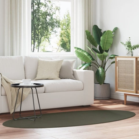 ZNTS 'HUARTE' Forest Green Oval Rug 100x200 cm 4103643