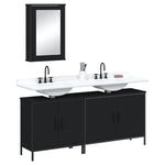 ZNTS 3 Piece Bathroom Furniture Set Black Engineered Wood 3214790