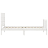 Bed Frame without Mattress White 100x200 cm Solid Wood Pine 3192092