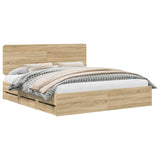 Bed Frame with Drawer Sonoma Oak 180 x 200 cm Engineer Wood 3412569