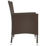 Garden Chairs with Cushions 2 pcs Brown Poly Rattan 362518