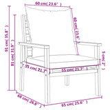 3 Piece Garden Lounge Set with Cushions Solid Wood Acacia 3211808