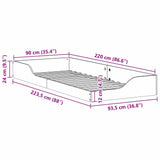 Bed Frame White 90 x 220 cm Solid Pine Wood 873413