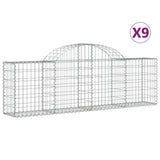 Arched Gabion Baskets 9 pcs 200x30x60/80 cm Galvanised Iron 3146075