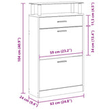 Shoe Cabinet Grey Sonoma 63x24x104 cm Engineered Wood 342568