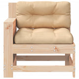 Garden Armrest Sofa with Cushion Solid Wood Pine 844919