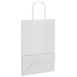 Paper Bags 250 pcs with Handles White 21x11x31 cm 4101616