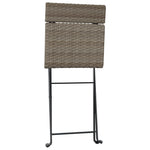 ZNTS 3 Piece Folding Bistro Set Grey Poly Rattan 319991