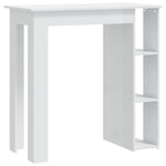 Bar Table with Shelf High Gloss White 102x50x103.5 cm Engineered Wood 809464
