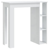 Bar Table with Shelf High Gloss White 102x50x103.5 cm Engineered Wood 809464