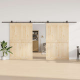Sliding Door Hardware Kit 427 cm Steel Black 3295788