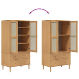 Wardrobe SENJA Rattan Look Brown 90x55x175 cm Solid Wood Pine 358034