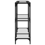 Console Table with Transparent Glass Top 98x30x81 cm Steel 846028
