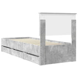 Bed Frame with Drawer Concrete Grey 75 x 190 cm Engineer Wood 3410759