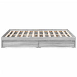 ZNTS Bed Frame with Drawers without Mattress Grey Sonoma 120x200 cm 3280669