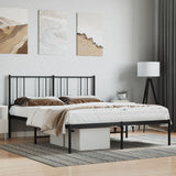 Metal Bed Frame without Mattress with Headboard Black 140x190cm 352480