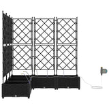Garden Planter 5 pcs Black 120 x 120 x 126 cm Plastic 42002855