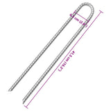 Tent Pegs 12 pcs U-shaped 41.5 cm 12 mm Galvanised Steel 4009350