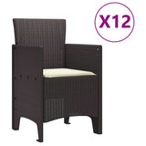 Garden Dining Set 13 pcs Brown Polt rattan 3378781