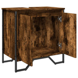 Bathroom Sink Cabinet Smoked Oak 60x35x60 cm Engineered Wood 848656