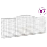 Arched Gabion Baskets 7 pcs 400x50x140/160 cm Galvanised Iron 3147027