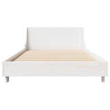 Bed Frame without Mattress White 90x190 cm Single Solid Wood Pine 850750