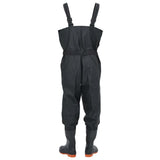 Chest Waders with Boots and Belt Black Size 45 4017006
