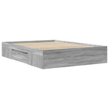 Bed Frame without Mattress Grey Sonoma 135x190 cm Double Engineered Wood 3295511