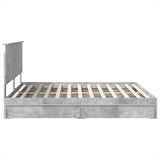 Storage Bed Concrete Grey 200 x 200 cm Engineered Wood 3409520